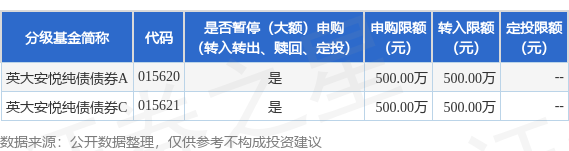 公告速递：英大安悦纯债债券基金暂停大额申购业务